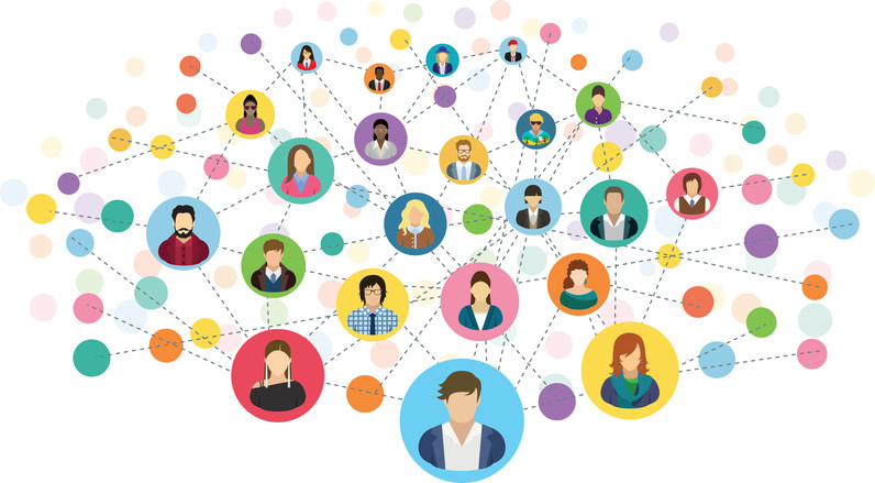 cartoon figure of people being connected