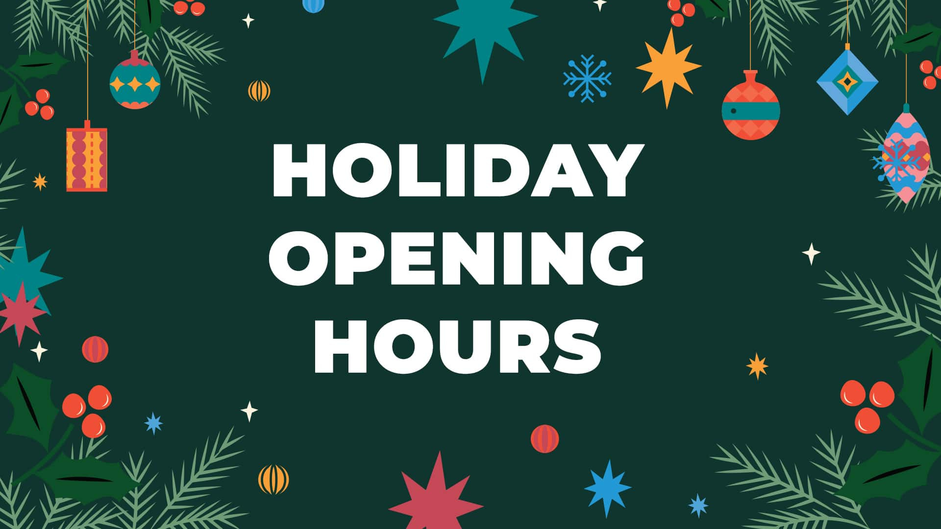 Holiday Hours title text