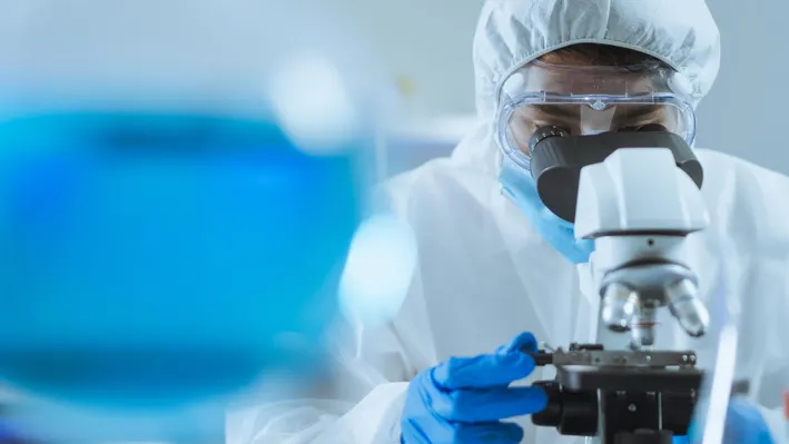 Woman doing a science project